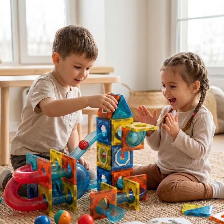 3D WOOPIE Magnetic Blocks - Educational Set Ball Track 42 pcs.