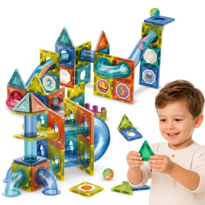 3D WOOPIE Magnetic Blocks - Educational Set Ball Track 42 pcs.