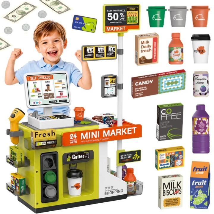 WOOPIE Self-Service Checkout Mini Market Express for Children