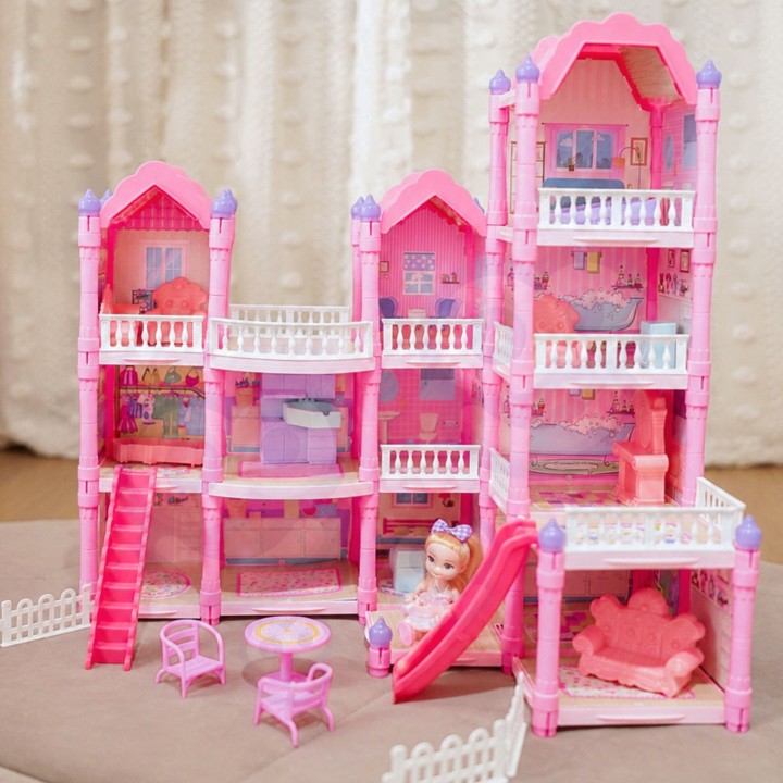 Duży Domek Dla Lalek Willa Kids Doll House Playset Woopie - 296 el.