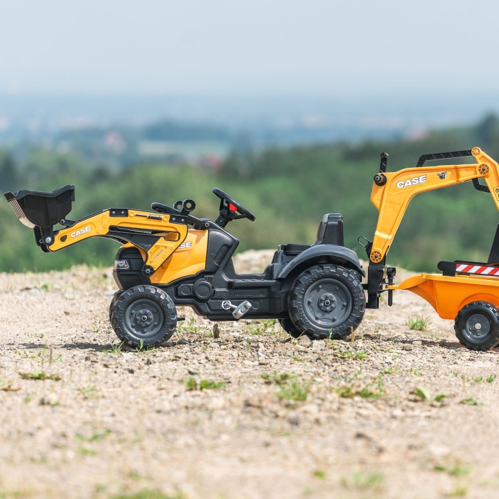 Traktor na Pedały FALK CASE z Koparką i Przyczepą 2-5 lat