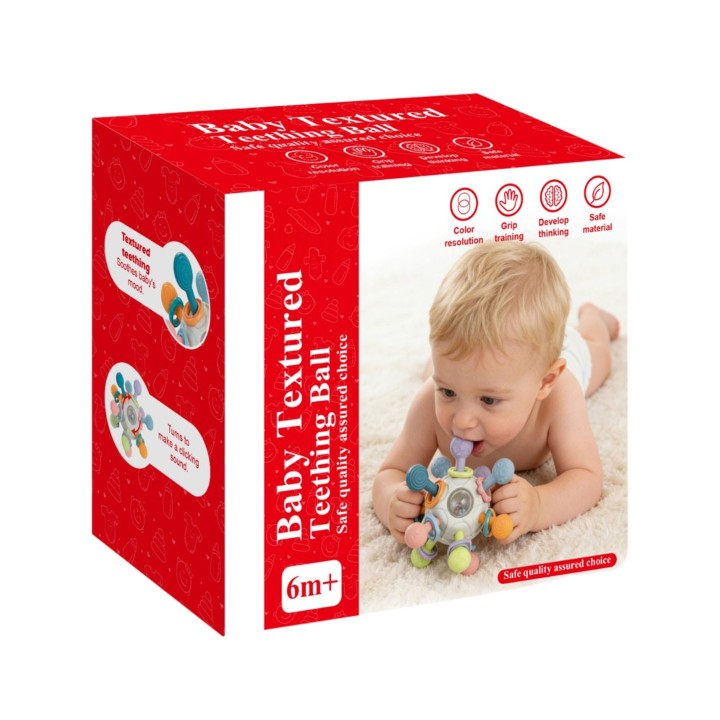 Woopie 3-in-1 sensory toy - teether and rattle