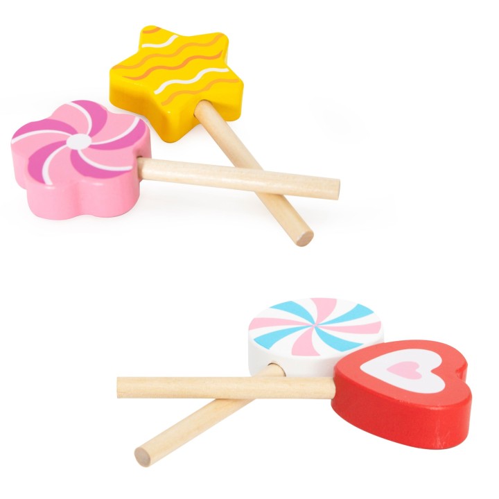 VIGA Wooden Lollipops with Stand 6 pcs for Children 18m+