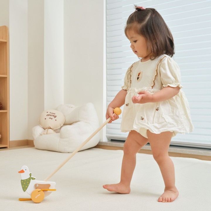 VIGA PolarB Wooden Goose for Pushing on a Stick 12m+