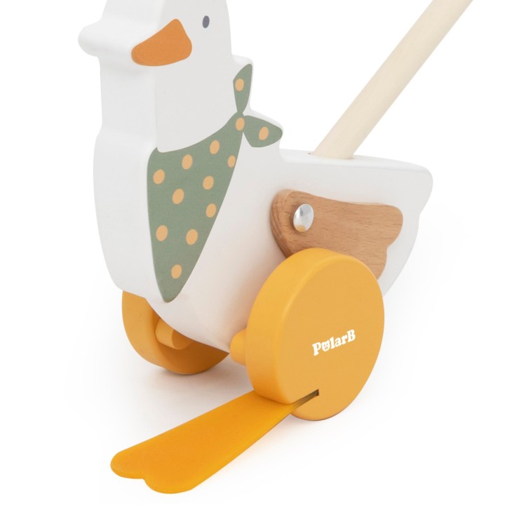VIGA PolarB Wooden Goose for Pushing on a Stick 12m+