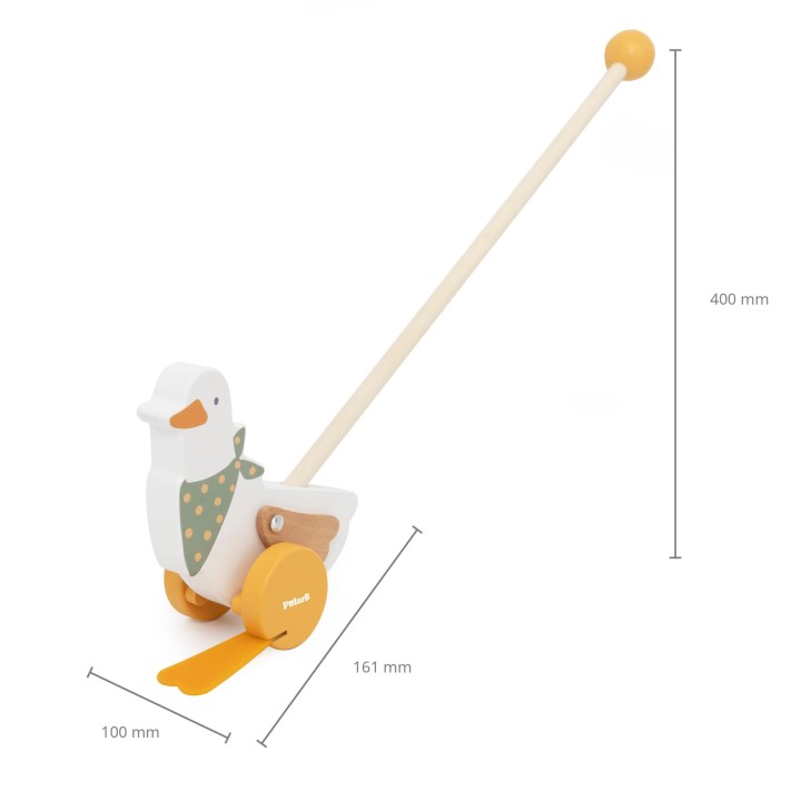 VIGA PolarB Wooden Goose for Pushing on a Stick 12m+