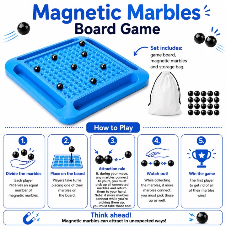 WOOPIE Magnetic Balls Board Game – Fun Entertainment for Kids