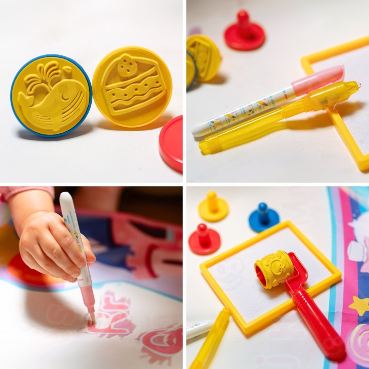 Magical 2-in-1 glowing water mat | Drawing with light and water 100x70 cm
