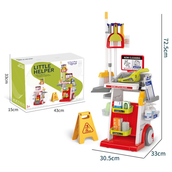 Children's cleaning trolley with vacuum cleaner and mop Little Helper