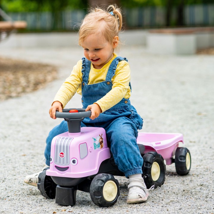 Ride-on Tractor with Trailer Pink Birdy Farm FALK - Toy 1+