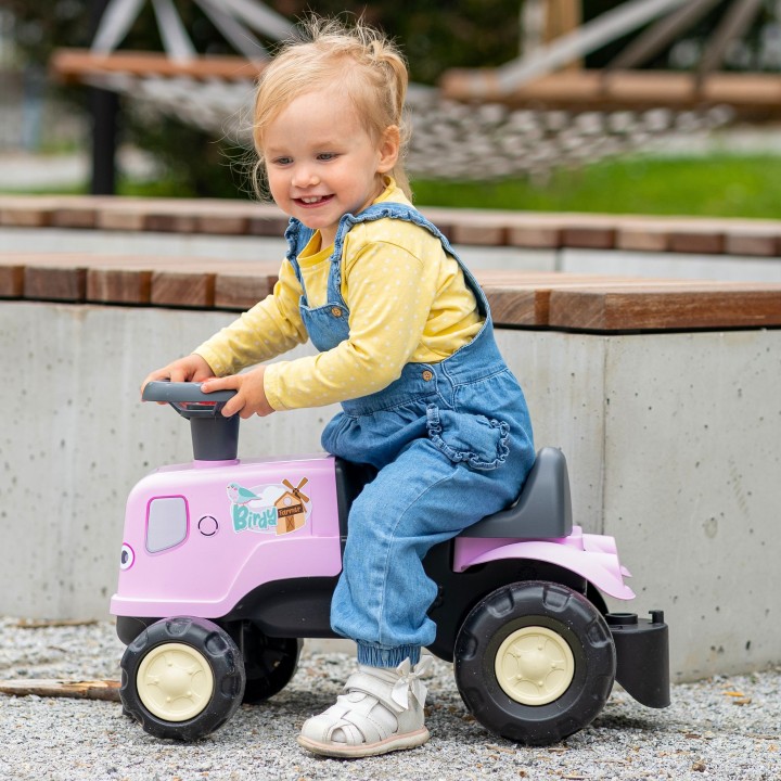Ride-on Tractor with Trailer Pink Birdy Farm FALK - Toy 1+