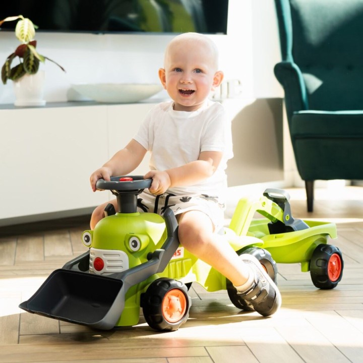 FALK Claas Tractor with Trailer, Loader and Bucket - Toy