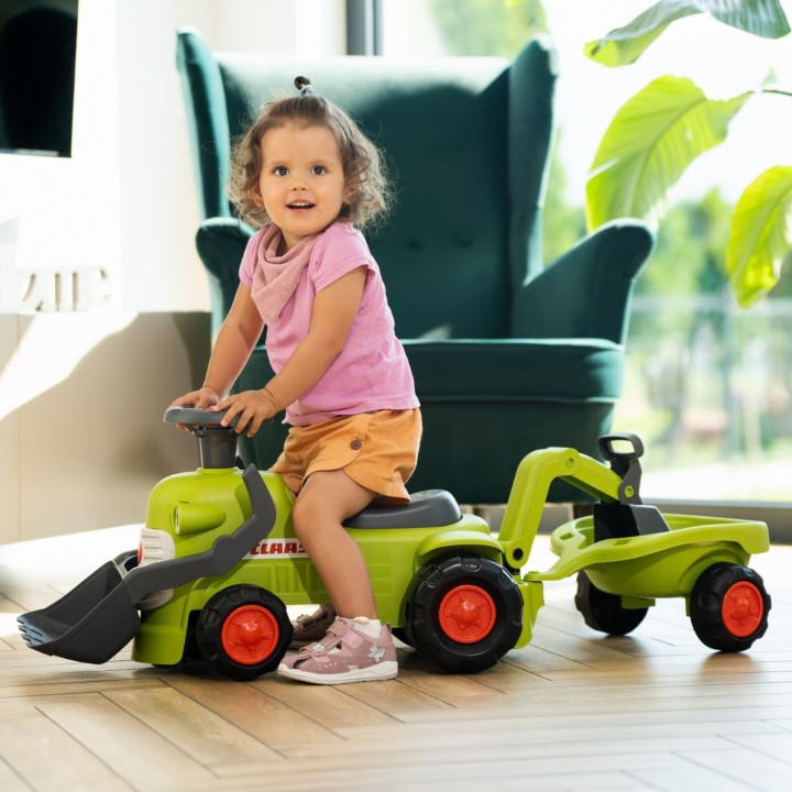 FALK Traktorek Claas z Przyczepką, Ładowarką i Łyżką - Zabawka