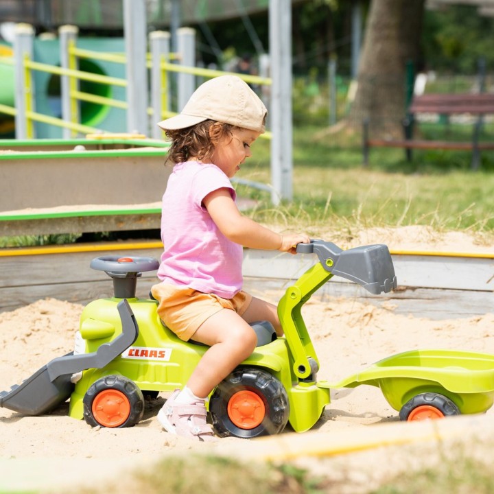 FALK Claas Tractor with Trailer, Loader and Bucket - Toy