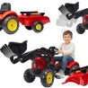 FALK Supercharger Tractor Red Opening Hood with Trailer + Bucket From 2 Years Old