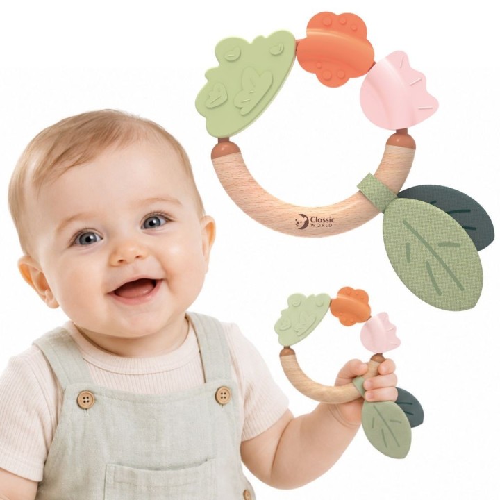 Wooden Sensory Teether EKO Classic World 0m+