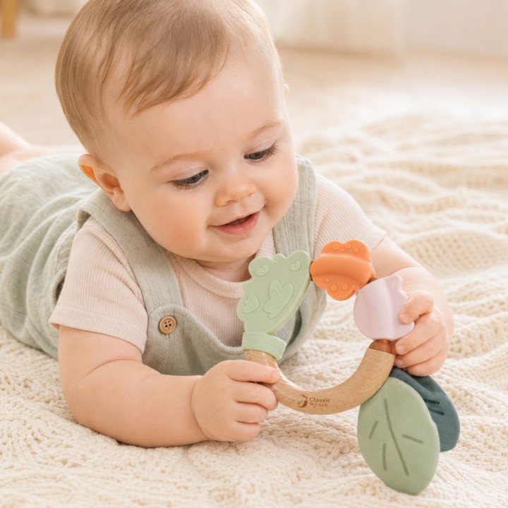 Wooden Sensory Teether EKO Classic World 0m+