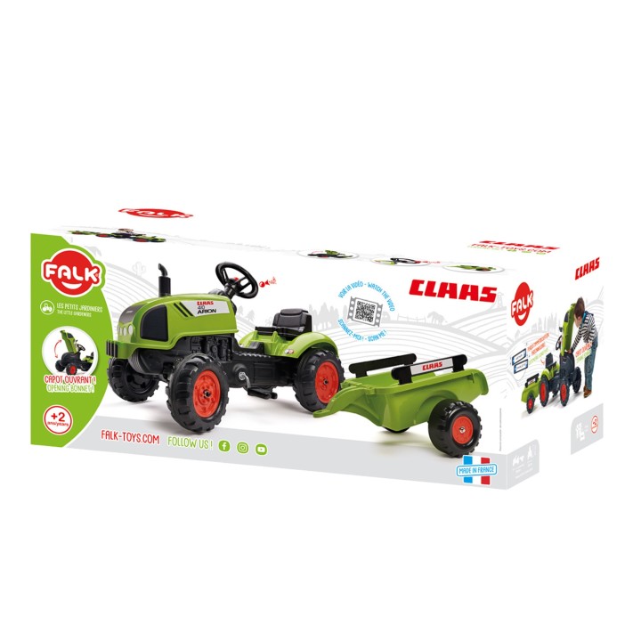 FALK Claas Green Pedal Tractor with Trailer for Children