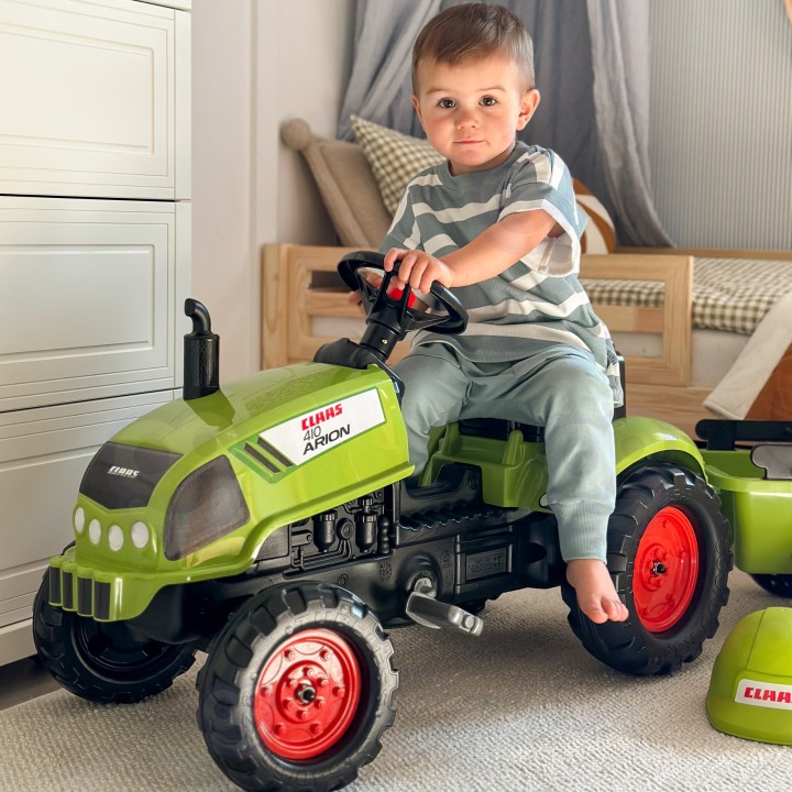 FALK Claas Green Pedal Tractor with Trailer for Children