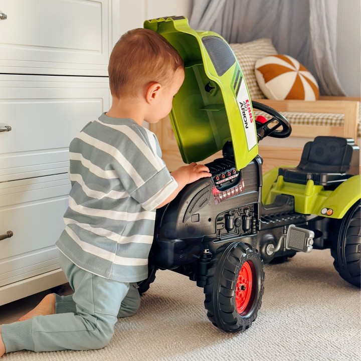 FALK Claas Green Pedal Tractor with Trailer for Children