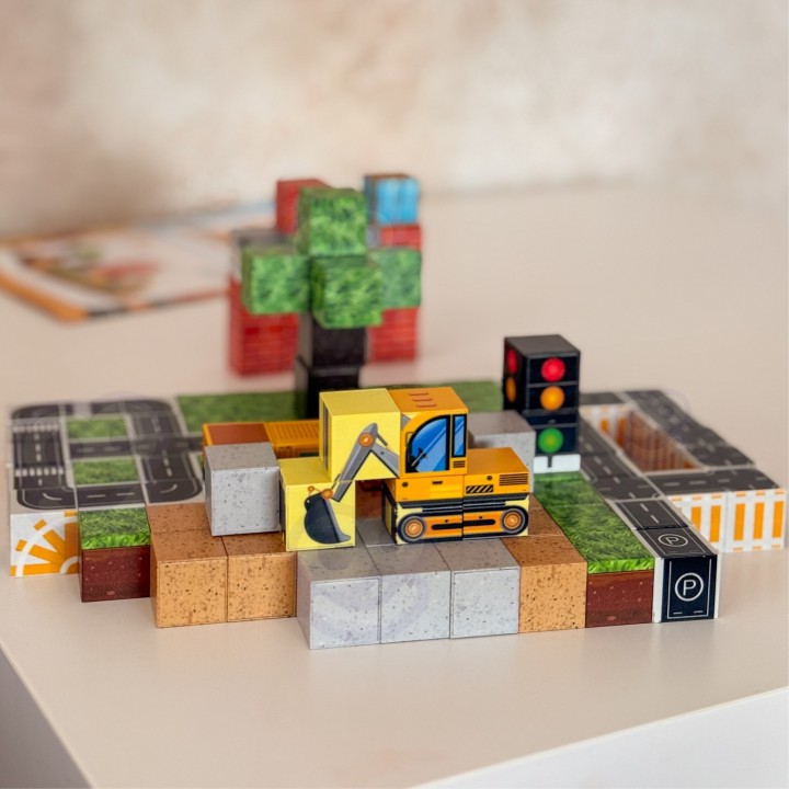 Magnetic Building Blocks Construction Site 115 pcs WOOPIE - Creative Set