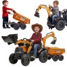 FALK Traktor Case IH Backhoe Pomarańczowy z Przyczepką Ruchoma Łyżka od 3-7 Lat