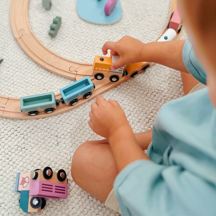 VIGA PolarB wooden train set 90 pieces - track for children