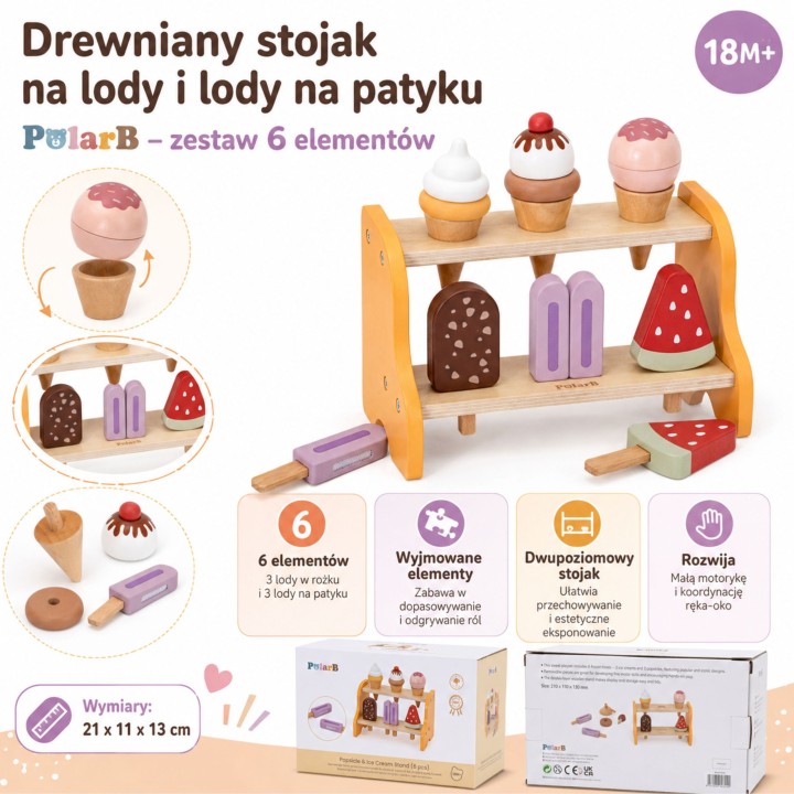 Ice Cream Stand with 6 PolarB Ice Creams - Fun and Development