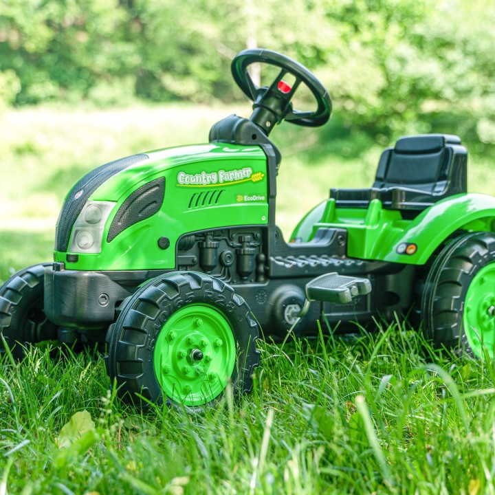 FALK Country Farmer Traktorek na Pedały Zielony 2-5 lat z Przyczepką