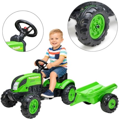 FALK Country Farmer Pedal Tractor Green 2-5 Years with Trailer