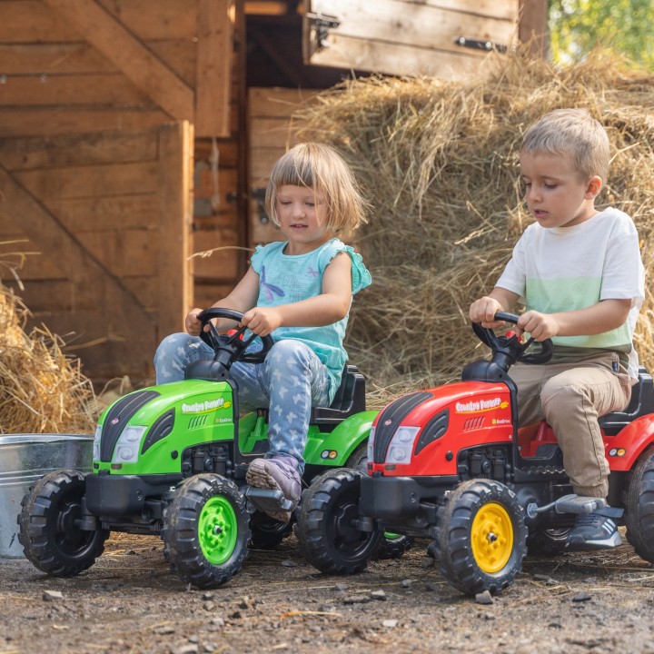 FALK Country Farmer Traktorek na Pedały Zielony 2-5 lat z Przyczepką