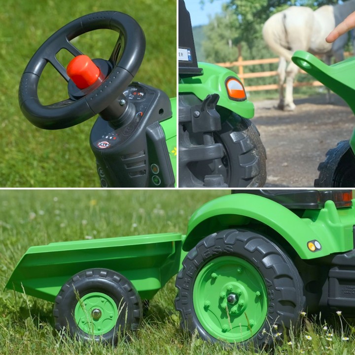 FALK Country Farmer Traktorek na Pedały Zielony 2-5 lat z Przyczepką