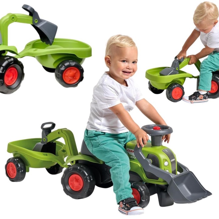 Ride-on Claas Tractor with Excavator and Trailer from 1 year FALK