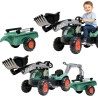 Falk Pedal Tractor with Trailer, Loader and Excavator Large Set