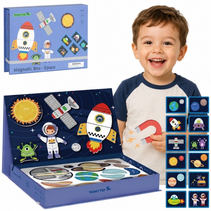 TOOKY TOY Space Magnetic Puzzle - Puzzles for Children