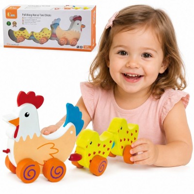 VIGA Pulling Set Hen with Chickens 36 cm - fun!