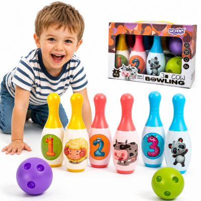 WOOPIE Bowling for Children Animals and Numbers 8 pieces - Joy in the Game
