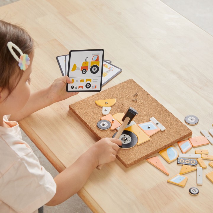 Viga Construction Vehicles Cork Nail Art - Creative Montessori Set