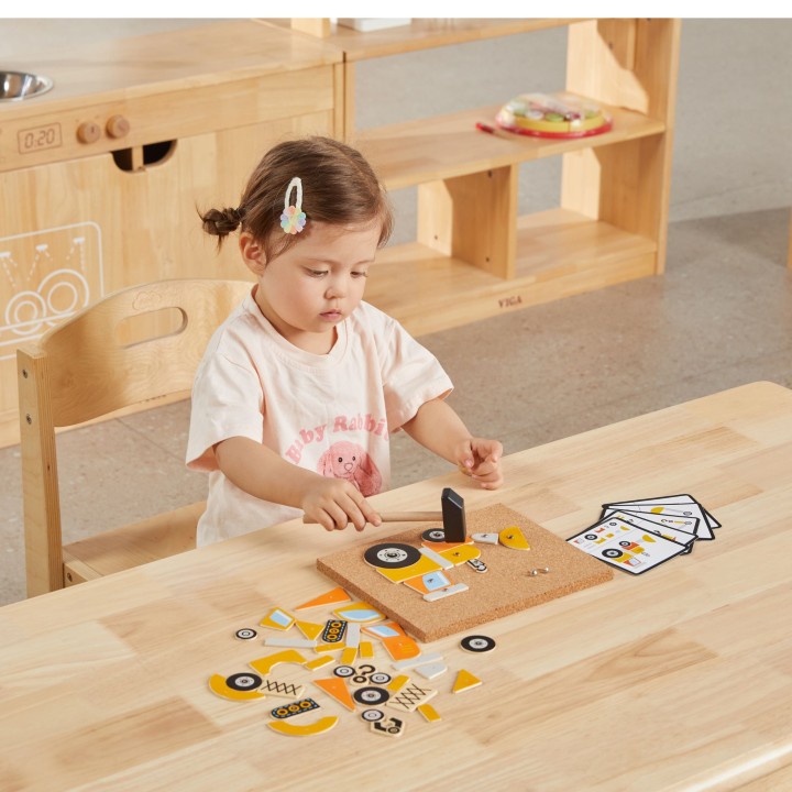 Viga Construction Vehicles Cork Nail Art - Creative Montessori Set