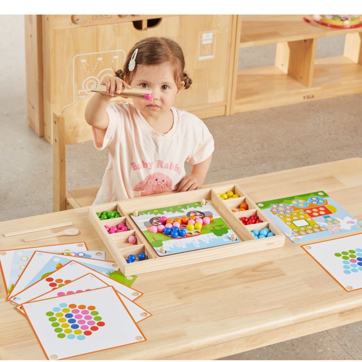 VIGA Wooden Ball Catch and Match Game - Montessori Puzzle