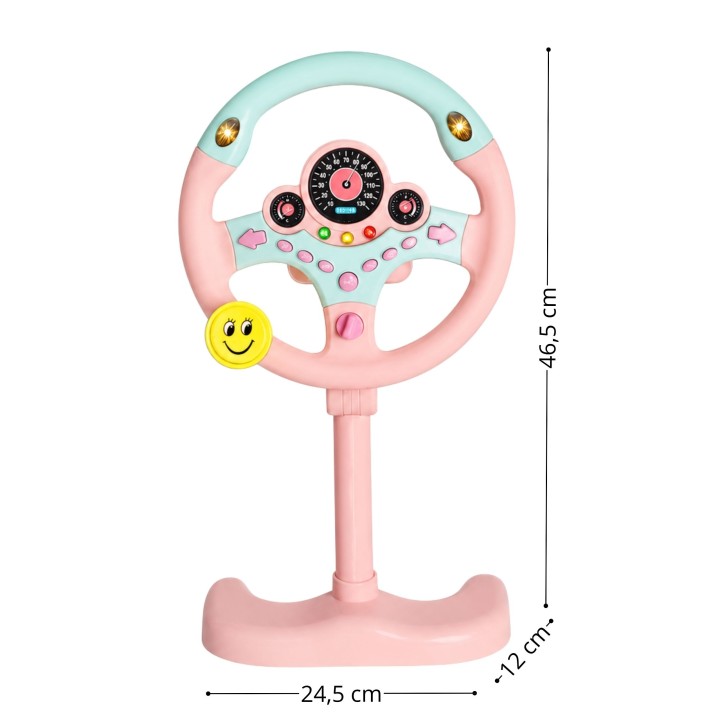Interactive pink WOOPIE steering wheel - lights and sounds
