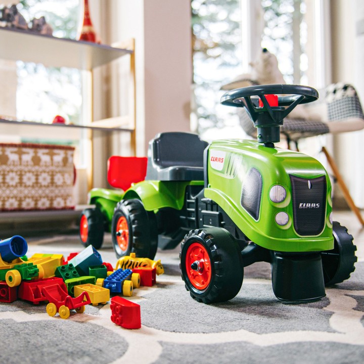 FALK Traktorek Baby Claas Zielony z Przyczepką dla Dzieci 1+