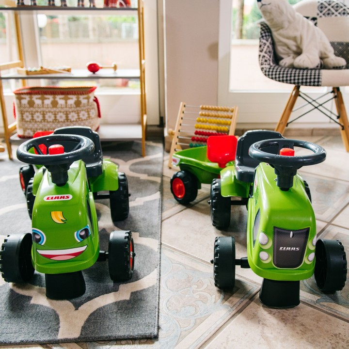 FALK Baby Claas Green Tractor with Trailer for Children 1+