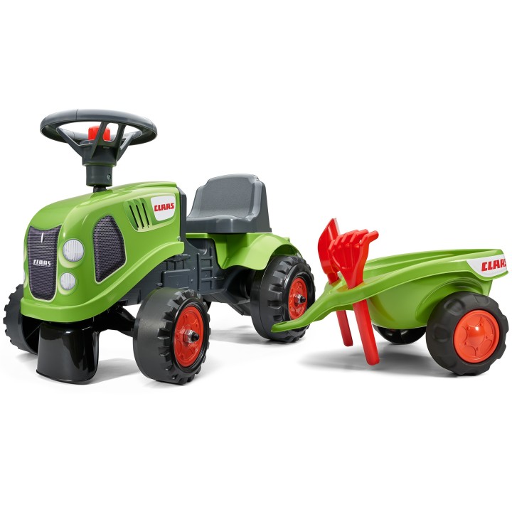 FALK Baby Claas Green Tractor with Trailer for Children 1+