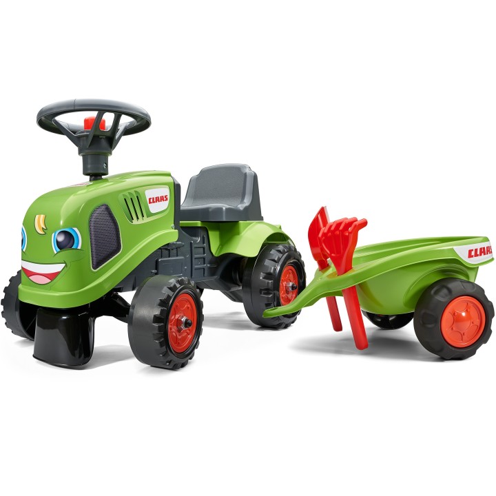 FALK Traktorek Baby Claas Zielony z Przyczepką dla Dzieci 1+