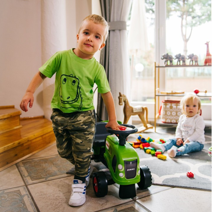 FALK Baby Claas Green Tractor with Trailer for Children 1+