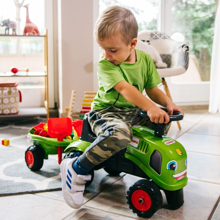 FALK Traktorek Baby Claas Zielony z Przyczepką dla Dzieci 1+