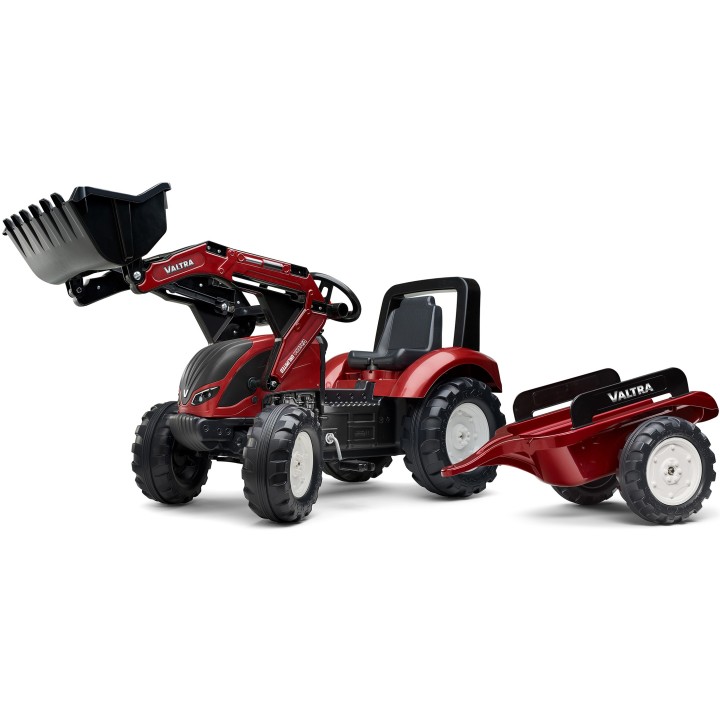 FALK Traktor Valtra Bordowy z Przyczepką i Łyżką dla 3+ lat