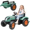 FALK Lander Green Pedal Tractor with Trailer for 3-7 Years