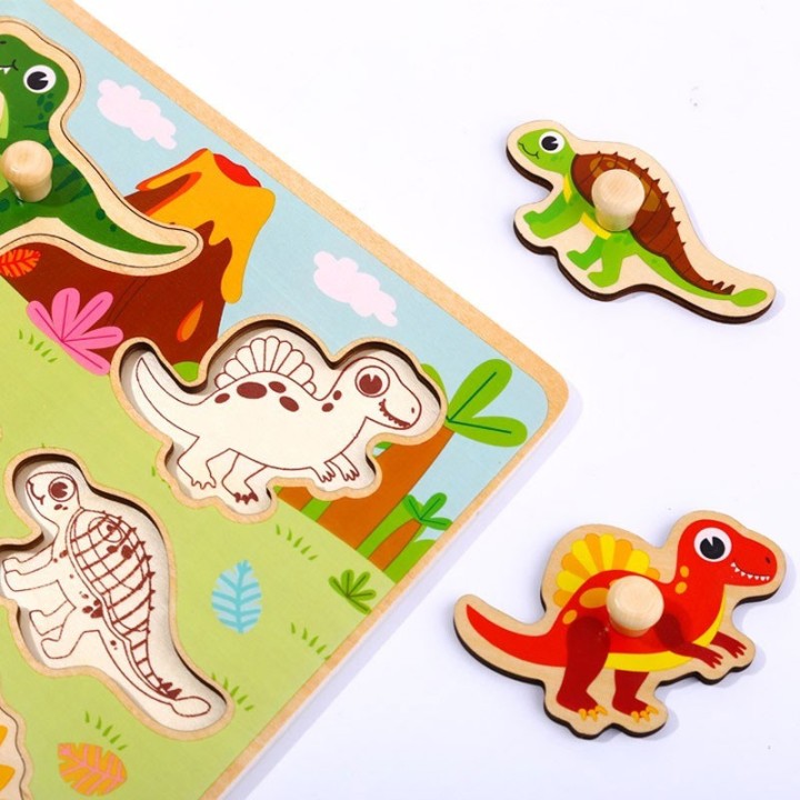 Wooden Dinosaurs Tooky Toy Puzzle - Toddler Development